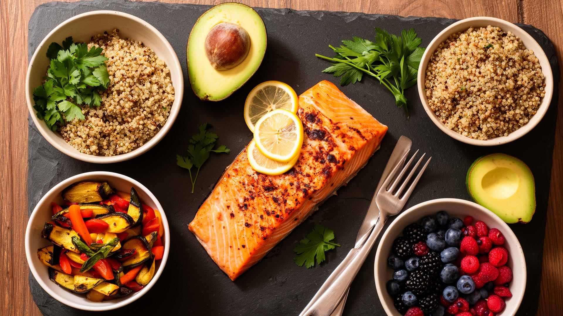 Healthy meal preparation with fresh vegetables