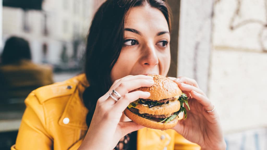 person eating hamburger and phthalate exposure
