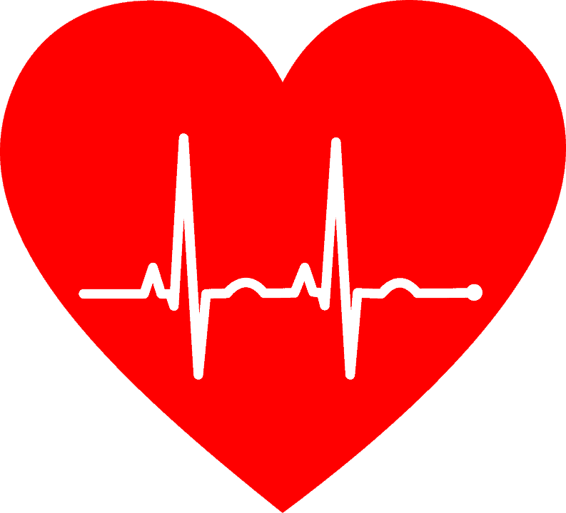 red heart with ekg