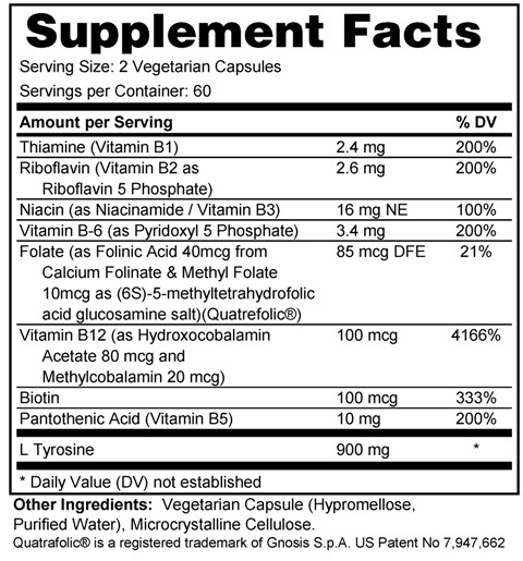 Supplement facts forMood Boost 120s