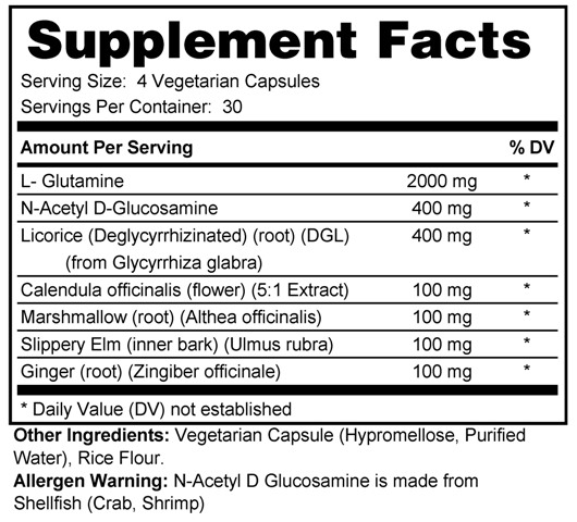 Supplement facts forIBS Capsules 120s