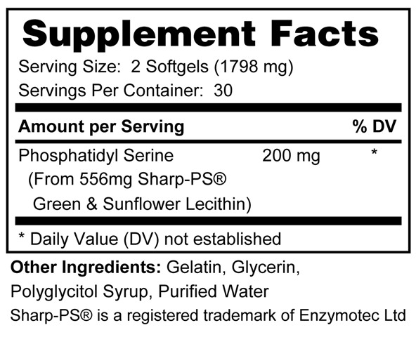 Supplement facts forPhos Serine 60s