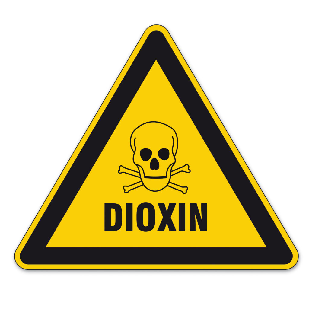 dioxin food egg skull sign traffic sign