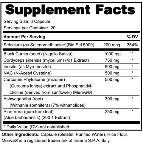 Supplement facts forHashi Support